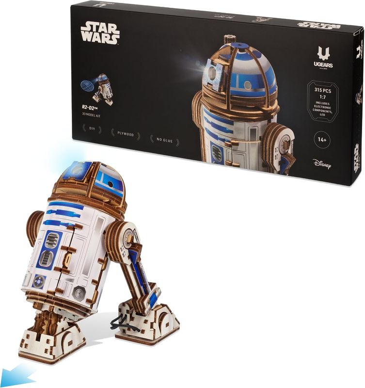 UGEARS Star Wars™ R2-D2™ 3D Wooden Puzzles for Adults - Wooden Model Kits