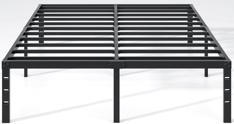 NEW JETO Metal Full Size Bed Frame with Storage Space, Black