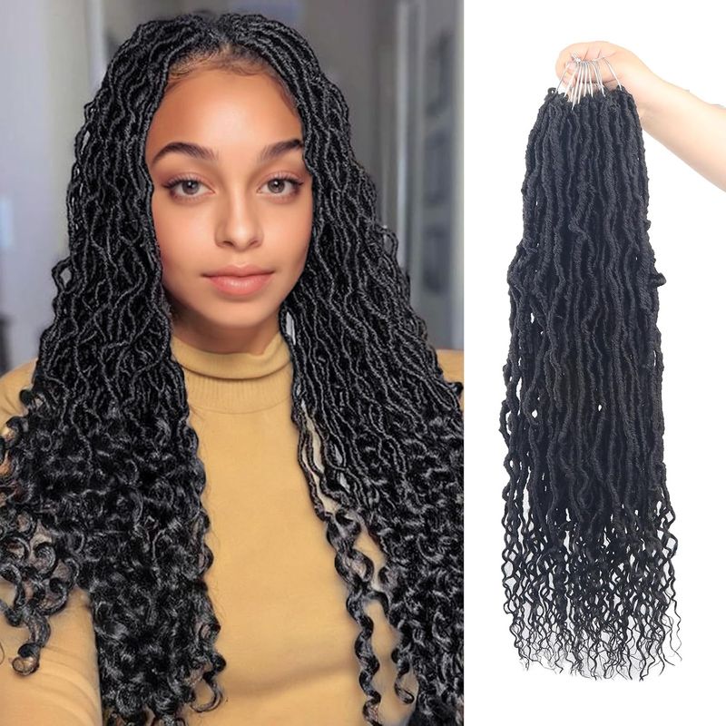 Vemet Soft Locs 24 Inch Synthetic 9 Packs Goddess Locs Crochet Hair Pre