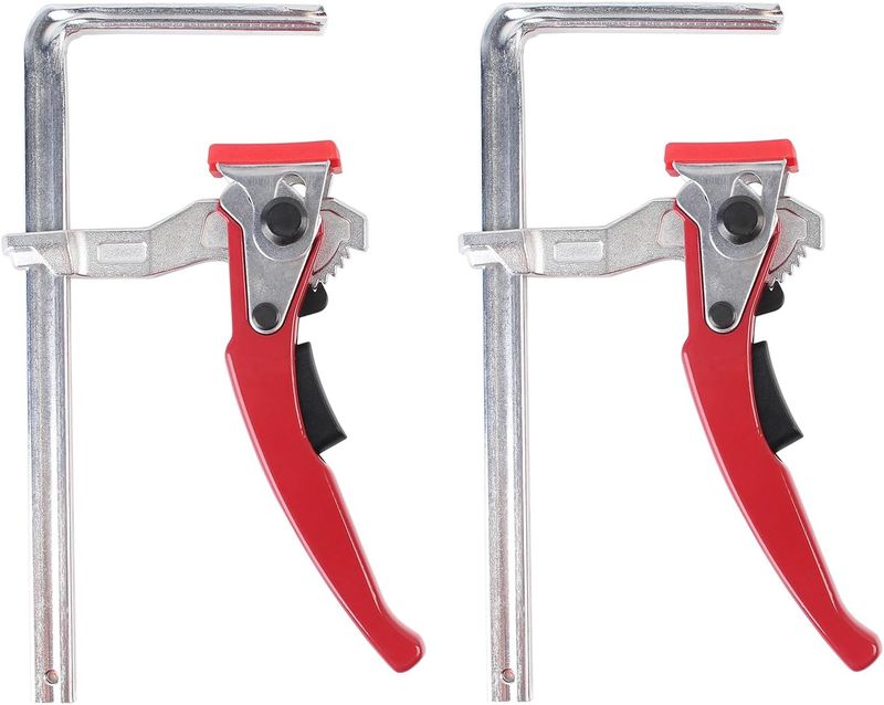 KETIPED 2 Pack Ratcheting Table Clamp, Quick Saw Track Clamps, Ratchet Guide