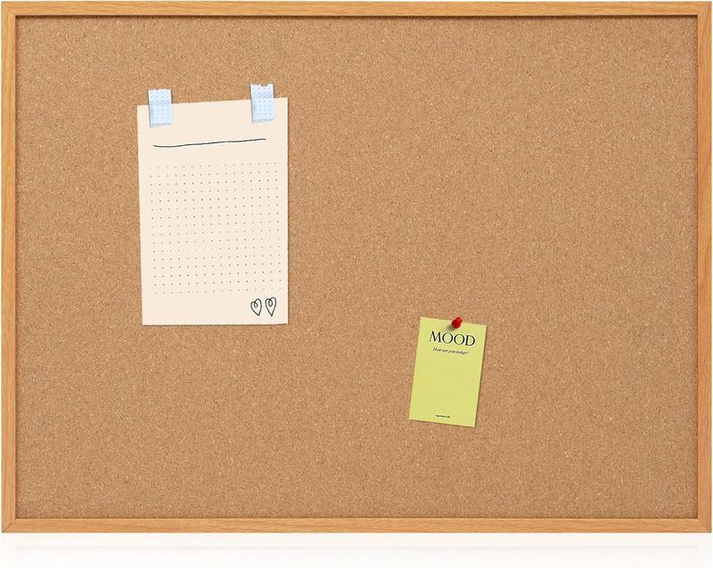 Board2by Cork Board Bulletin Board 30 x 42, Oak Framed 4x3 Corkboard, Office