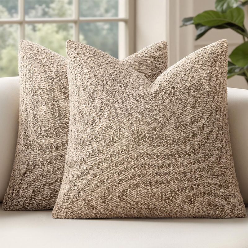 MIULEE 20x20 Inch Decorative Pillow Covers for Couch Bed Set of 2 Textured