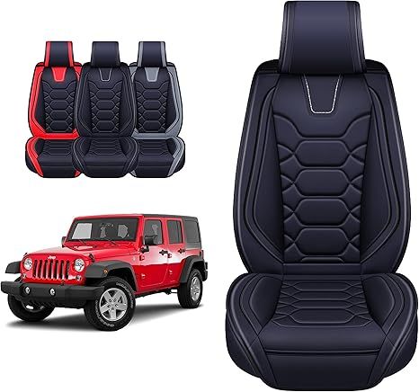 OASIS AUTO OS-001 - Full Set for Jeep Wrangler Car Seat Covers, Black