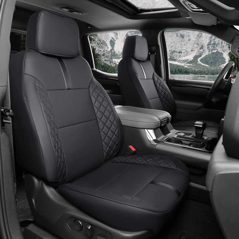 Full Set Seat Covers for 19-26 Chevy Silverado/GMC Sierra 1500, Black