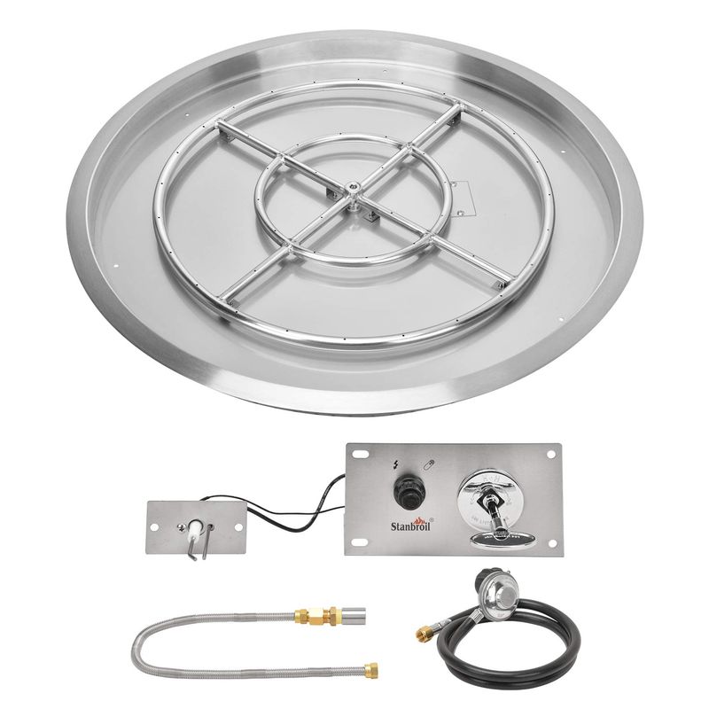 Stanbroil 31 inch Round Drop-in Propane Fire Pit Insert with Spark Ignition Kit