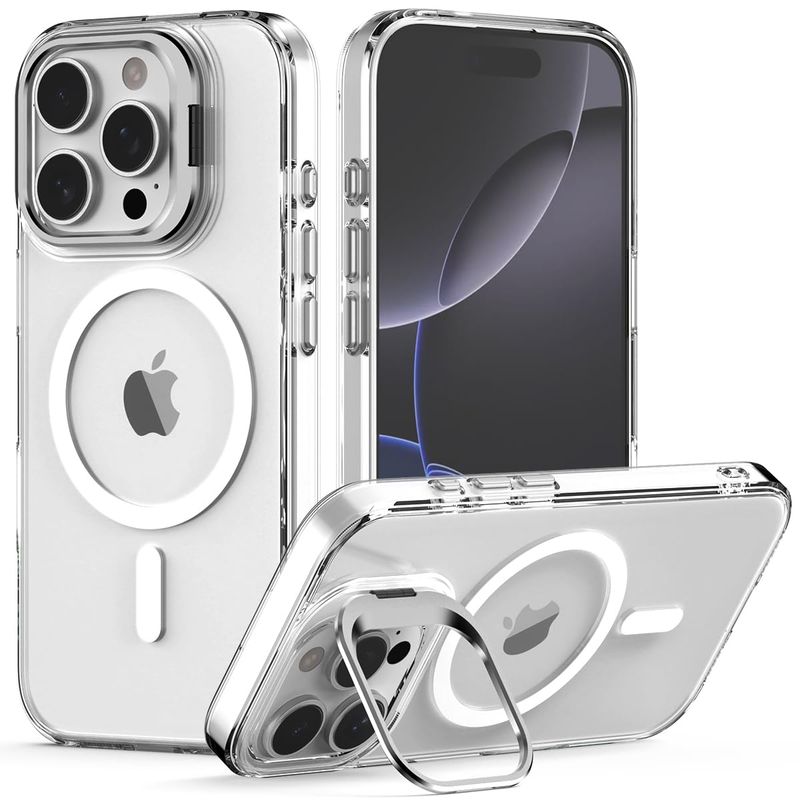 iPhone 16 Pro Case by Nvollnoe Military Grade Shockproof Clear with Kickstand