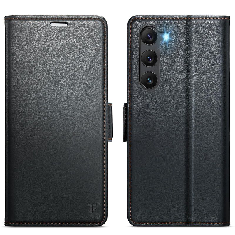 Wallet Case for Samsung Galaxy S23 RFID Blocking PU Leather Kickstand Black