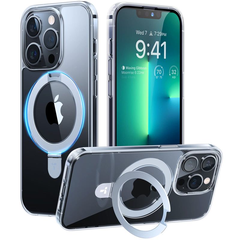 TORRAS Hard Clear Case for iPhone 13 Pro Max MagSafe Adjustable Stand