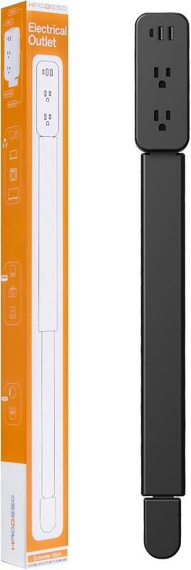 Electrical Outlet Extender Stick - Features USB-A, USB-C and 2 AC Outlets