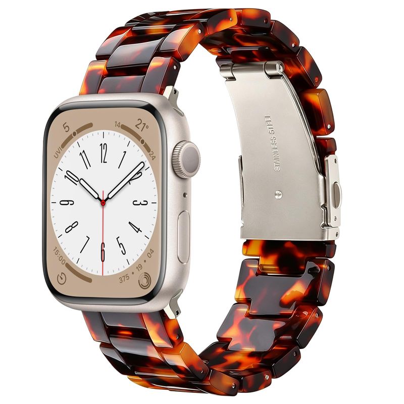 V-MORO Resin Band for Apple Watch 44mm/42mm Lightweight Tortoise Design