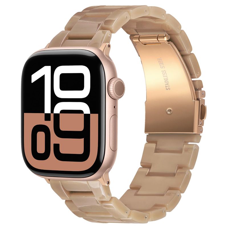 V-MORO Resin Band for Apple Watch 45mm/44mm/42mm Rose Gold Lightweight Strap