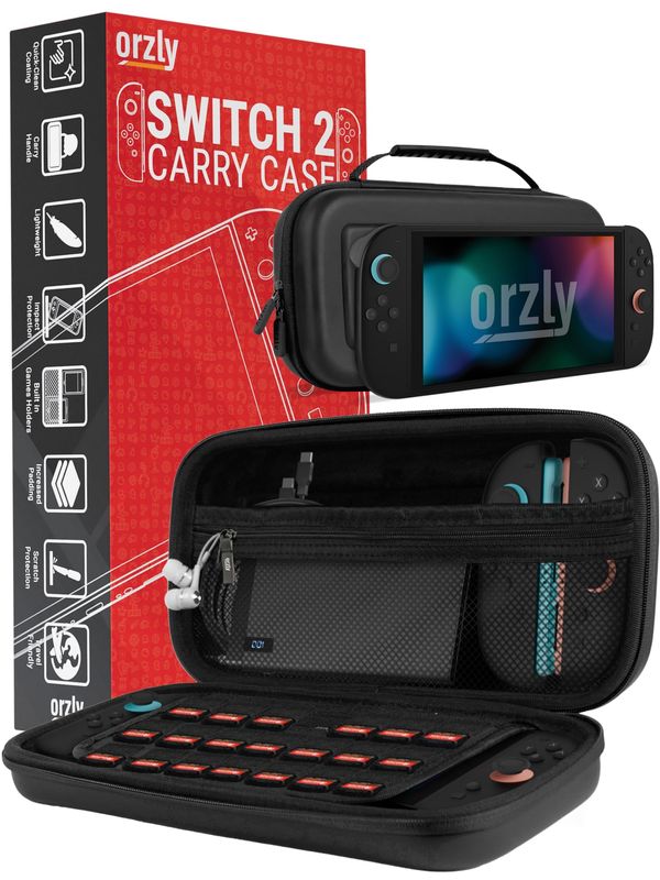 Orzly Protective Carry Case for Nintendo Switch 2 with Game Card Pockets