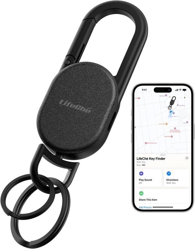 Key Finder Built-in Anti-Loss Tracker, Black