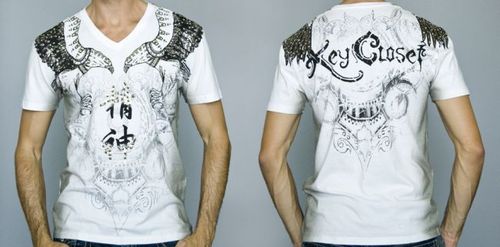 Mens Key Closet Short Sleeve V-Neck Jersey