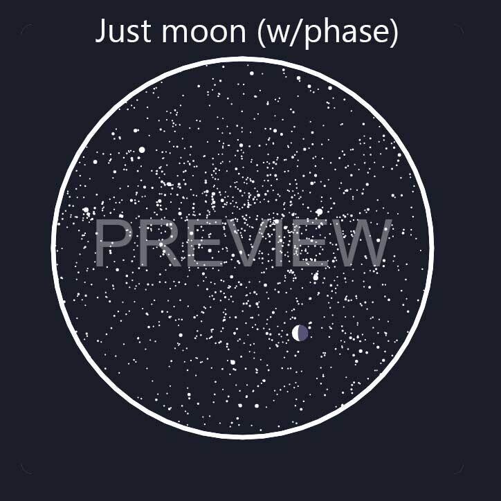 Colorful Star Maps To Commemorate Your Special Days (Small) Colorful Star Maps To Commemorate Your Special Days (Small), Moon (in phase): On