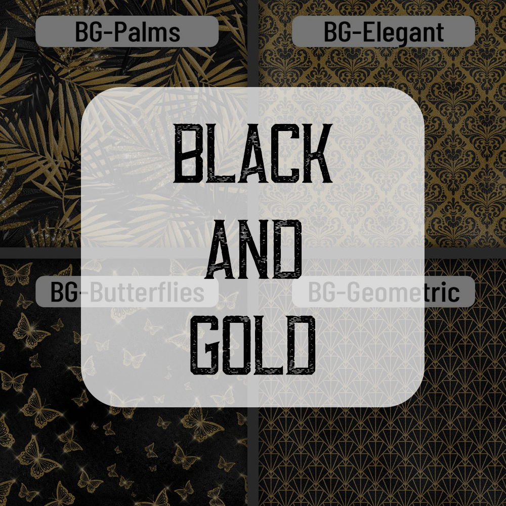 Black and Gold Patterns with Glittery effect Black and Gold Patterns with Glittery effect