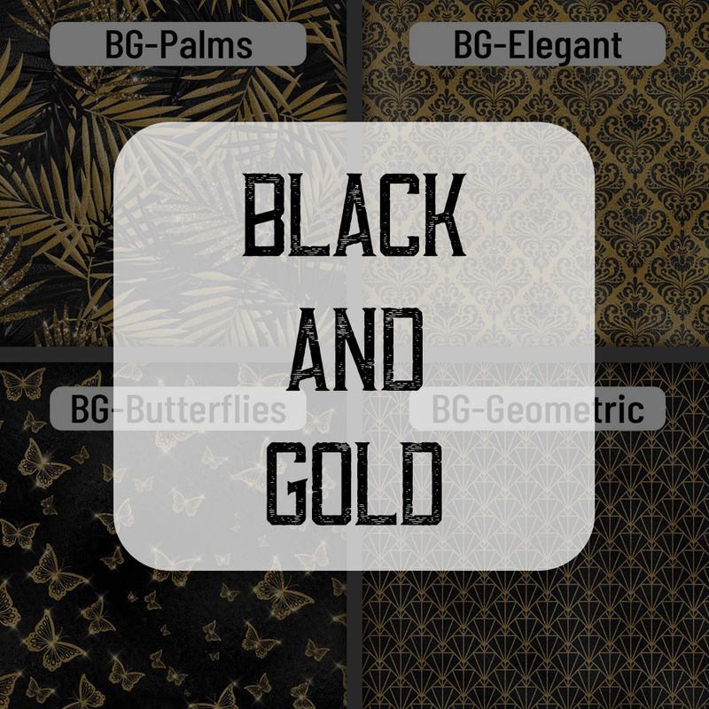 Black and Gold Patterns with Glittery effect Black and Gold Patterns with Glittery effect