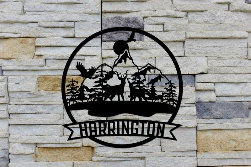 Mountain Scene Personalized Name Metal Sign (Any Custom Color/Pattern) Mountain Scene Personalized Name Metal Sign (Any Custom Color/Pattern)