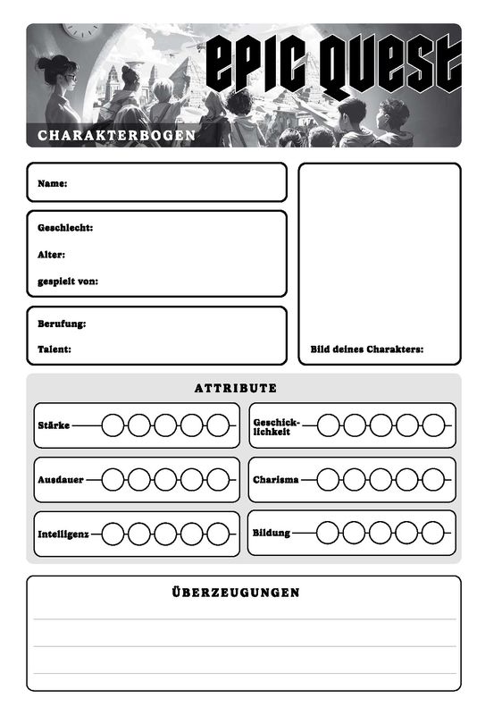 Basis Charakterbogen erweitert (digital)