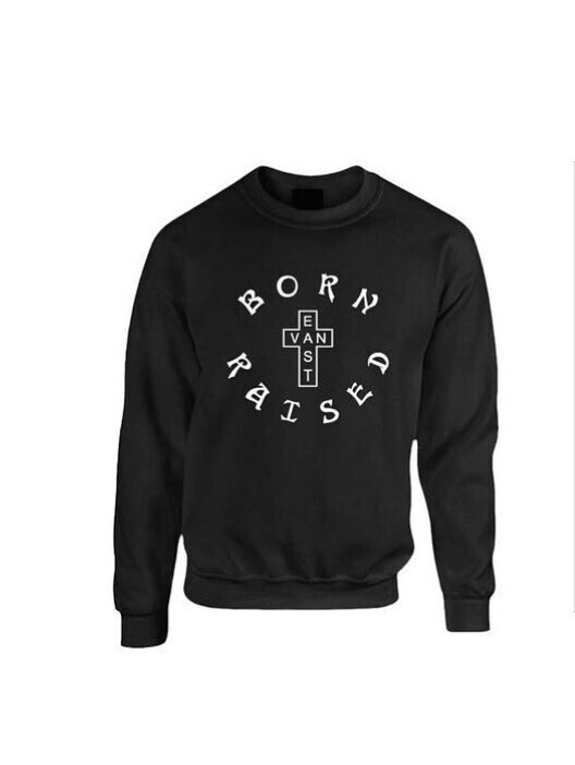 East Van Cross Born and Raised Crew Neck Sweater, Size: S