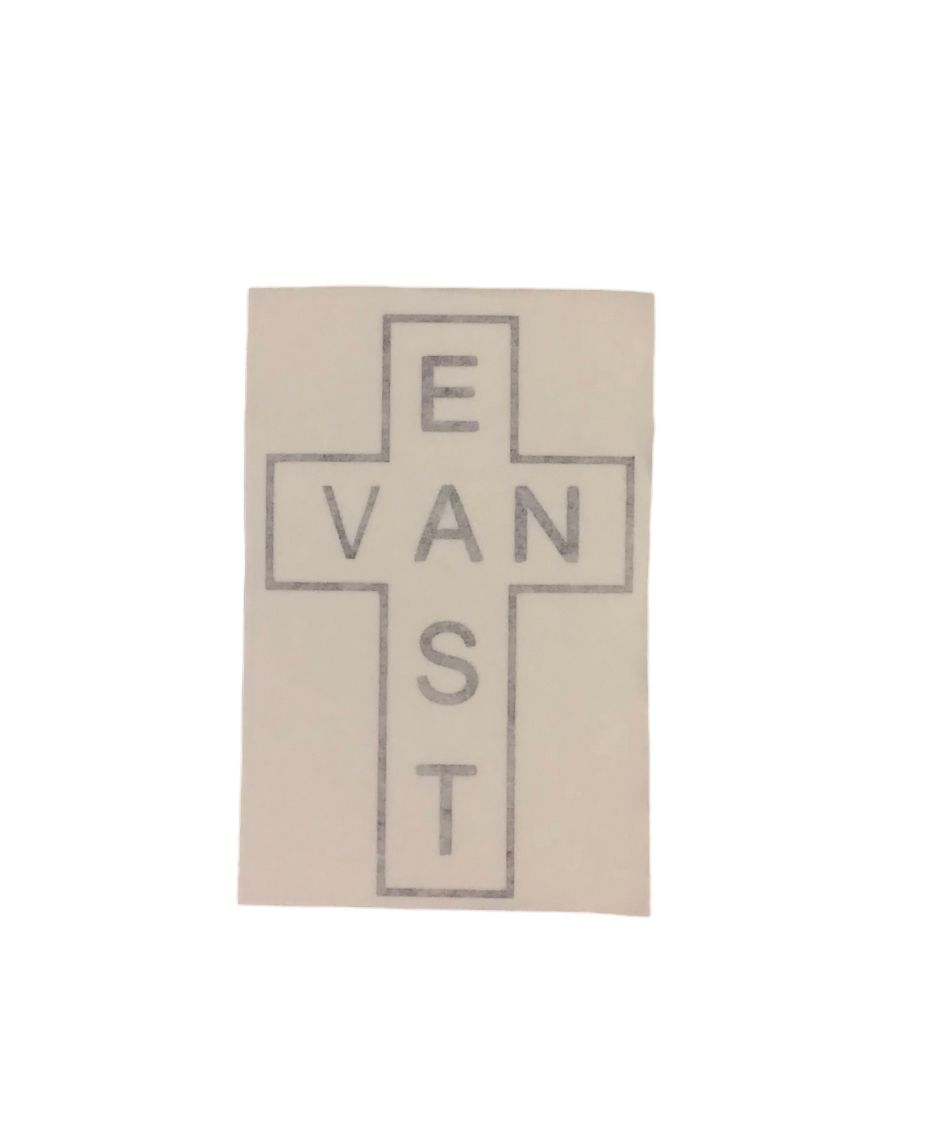 East Van Cross Decal Small, Color: White