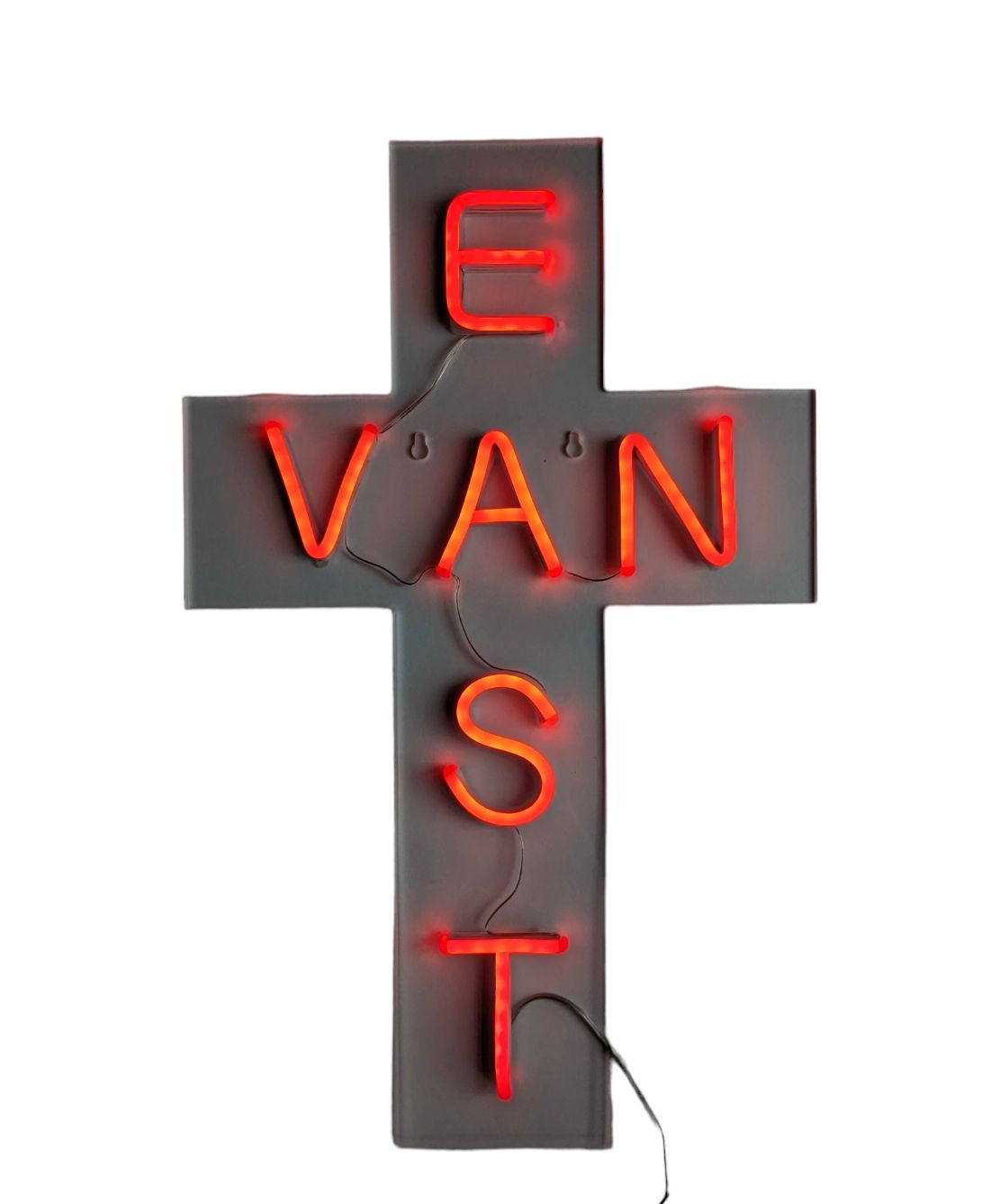 East Van Cross Neon Sign, Color: Red