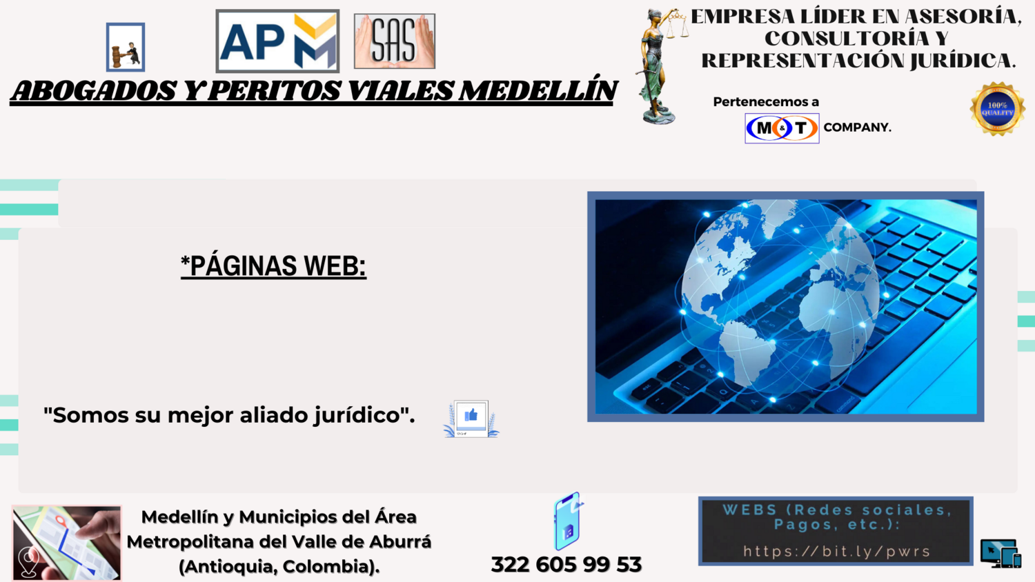 3. PÁGINAS WEB DE &quot;APVM&quot; ABOGADOS Y PERITOS VIALES MEDELLÍN S.A.S.: