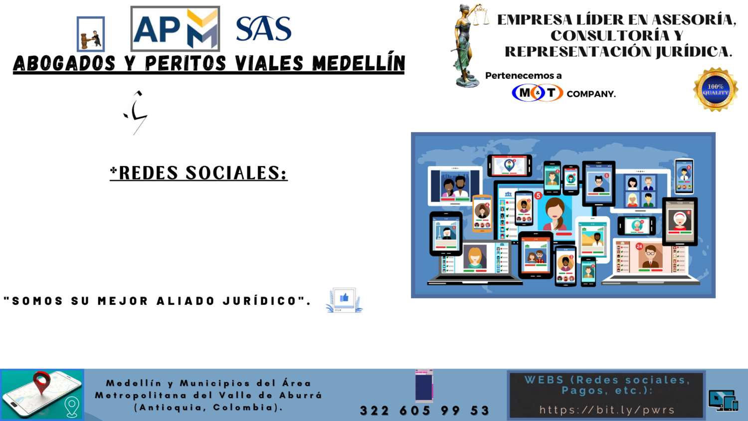 4. REDES SOCIALES DE &quot;APVM&quot; ABOGADOS Y PERITOS VIALES MEDELLÍN S.A.S.: