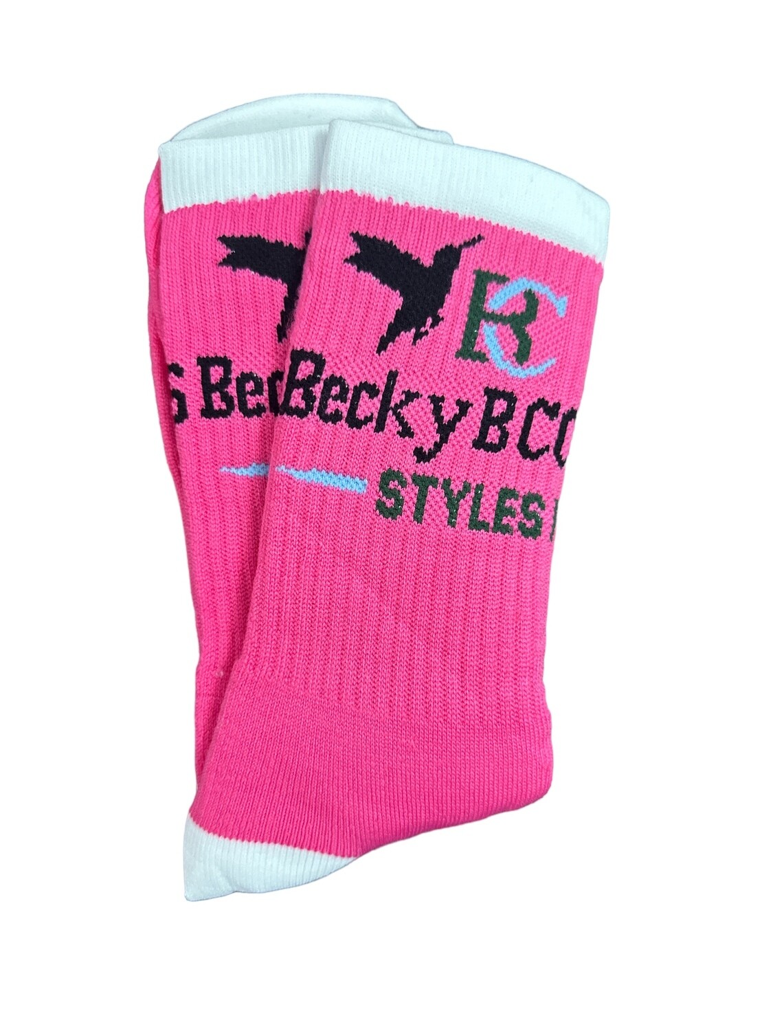 Longer Mid-leg LengthBecky B Logo or BC Stretch Socks for Women and Men. Buy More and Save.