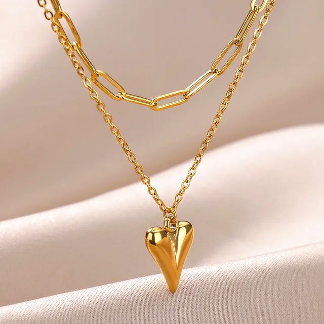 Double Layered Heartbeat Necklace