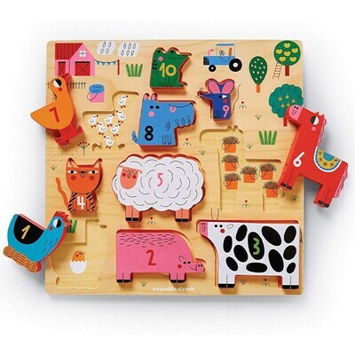 10pc Stacking Puzzle 123 Barnyard