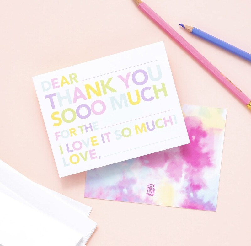 Kid&#39;s Fill In Thank You Note Tie Dye