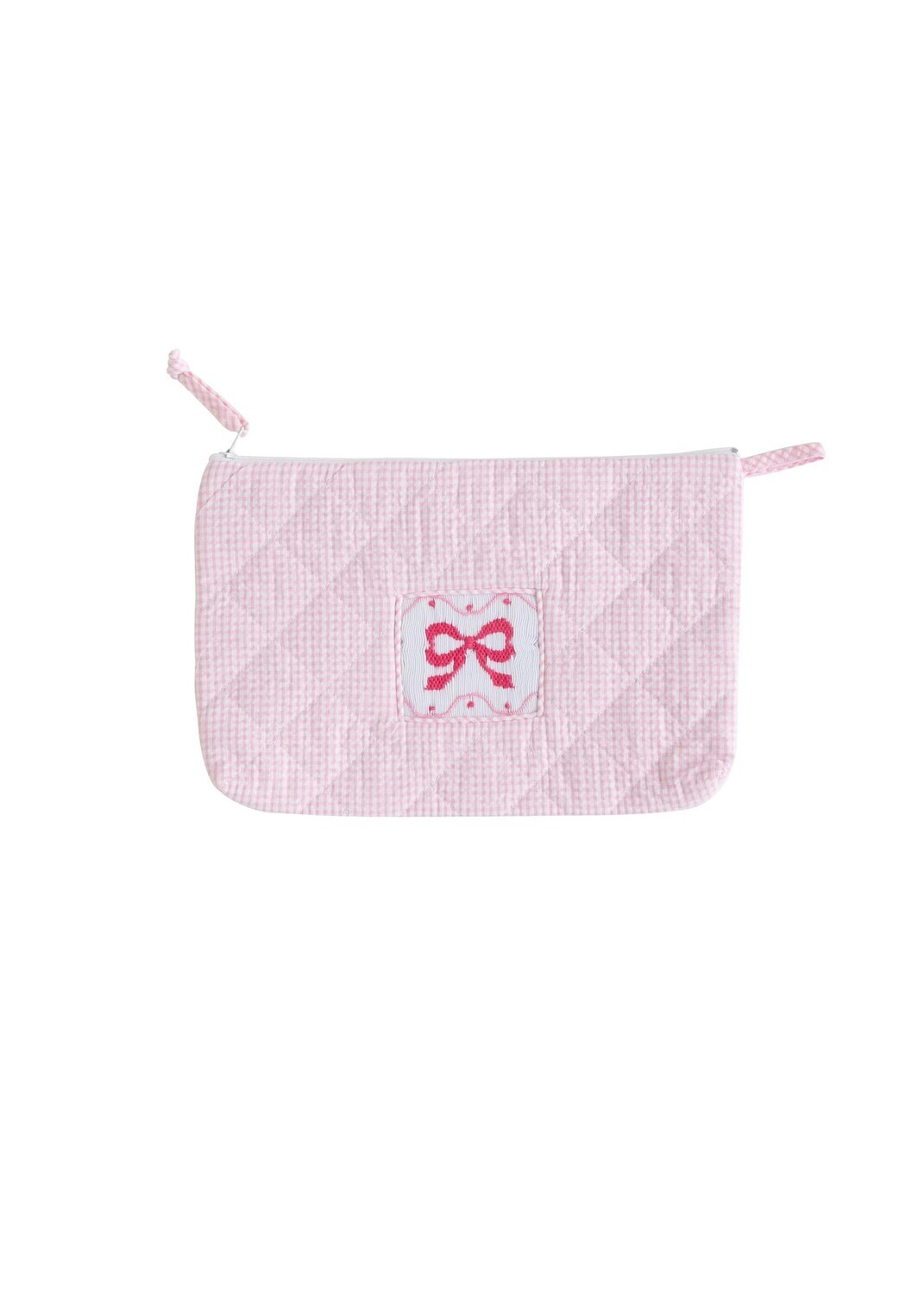Quilted Cosmetic Bag- Pink Bow