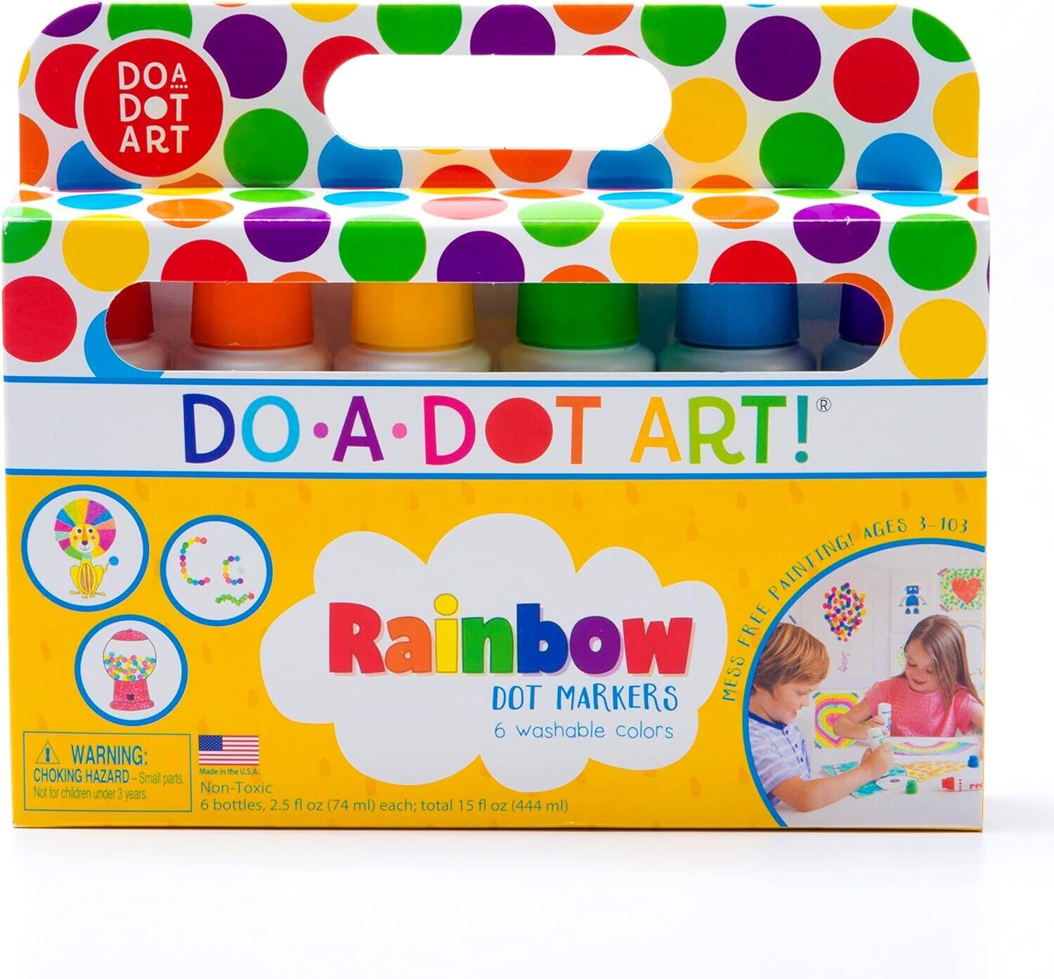 6 Pack Rainbow Dot Markers