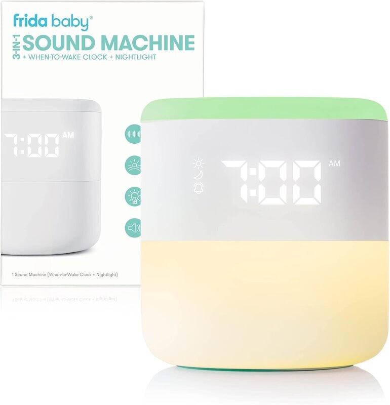 Frida 3-in-1 Sound Machine + Night Light +When To Wake Alarm Clock