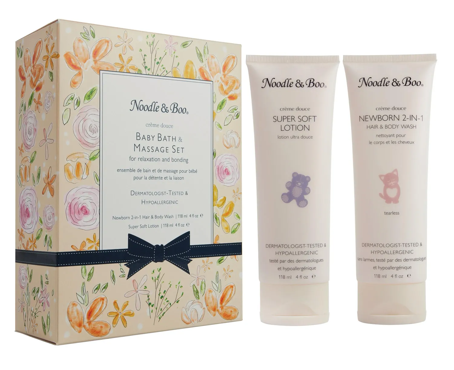 Creme Douce Yellow Flower Baby Bath and Massage Set