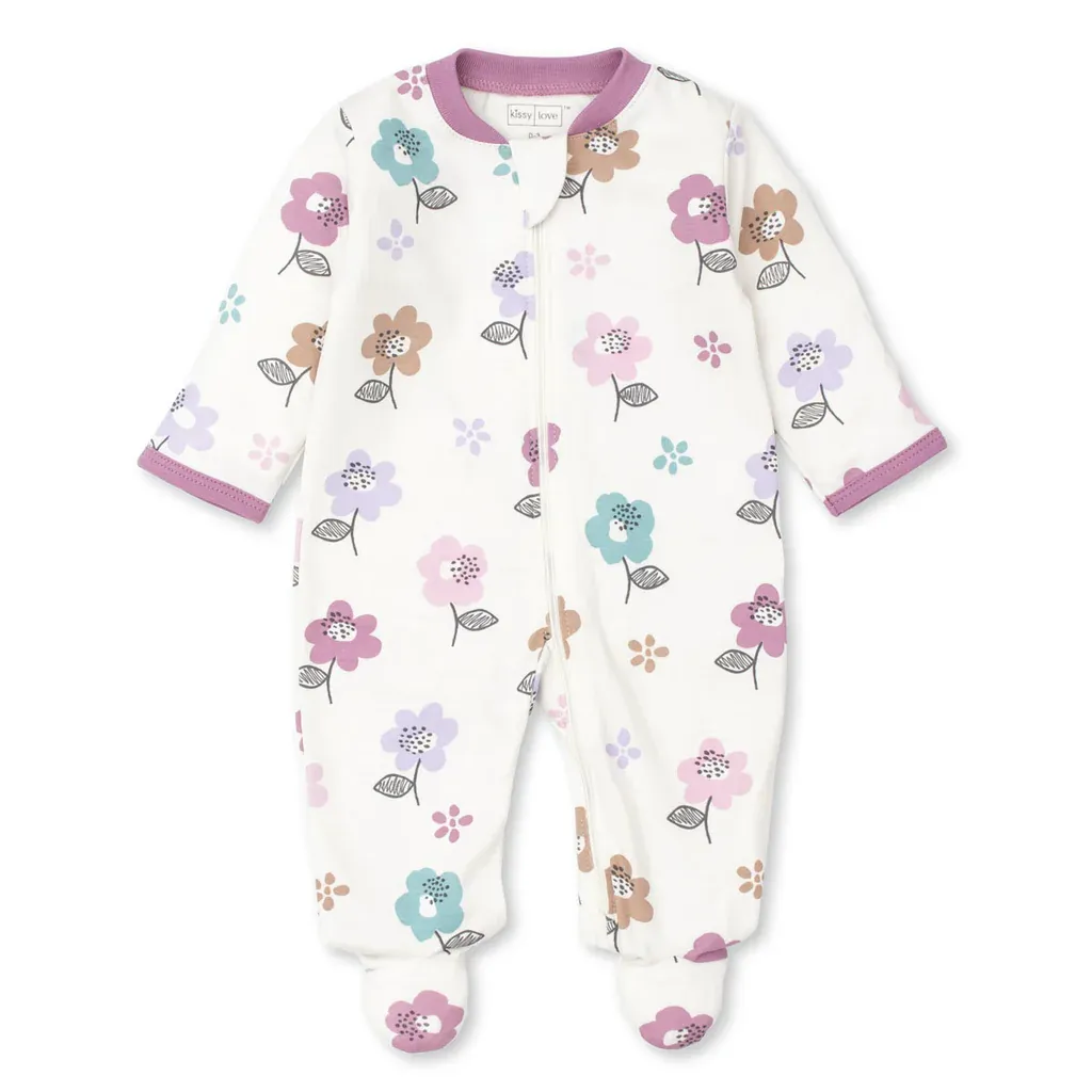 Hippie Floral Footie w/ Zipper