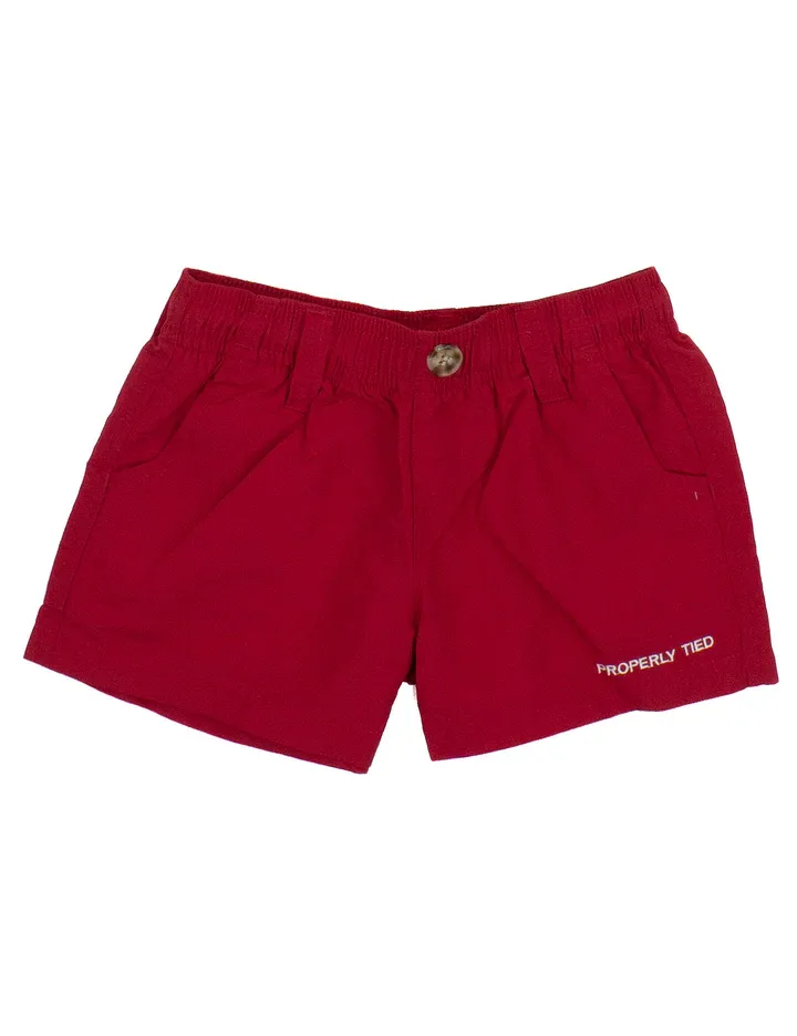 Boys Mallard Shorts- Crimson