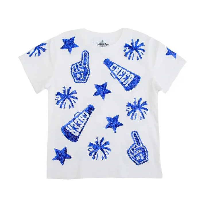 Royal Blue and White Cheer Shirt