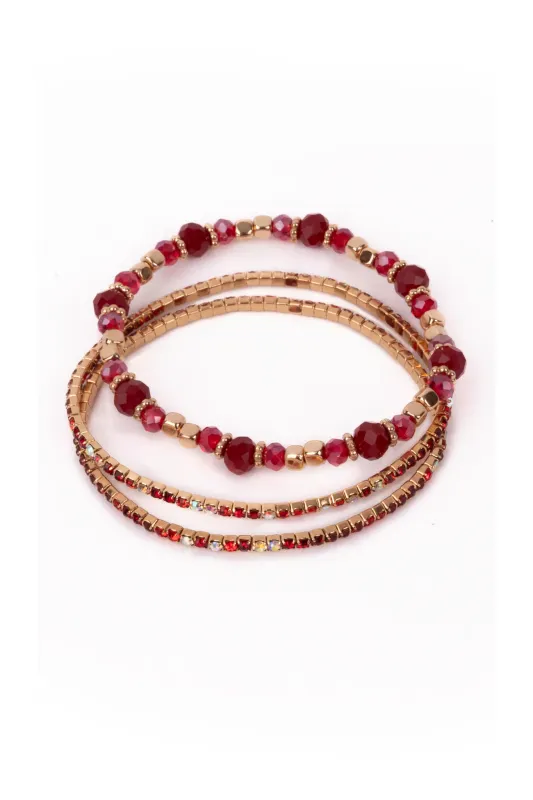 90021 Ruby Red Bracelet Set, 3pc