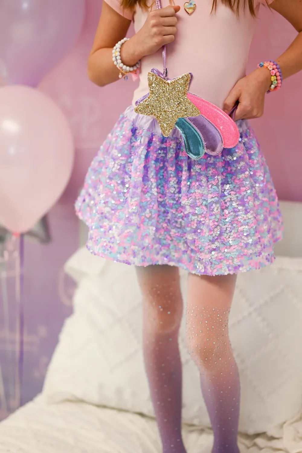 Purple Party Sequins Skirt, 4/6