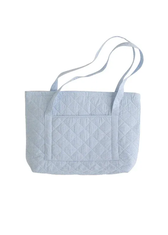 Quilted Tote- Light Blue