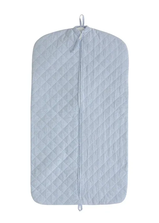 Quilted Garment Bag- Light Blue