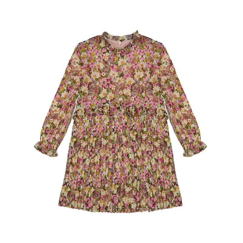 4913 Pleated Dress- Camellia