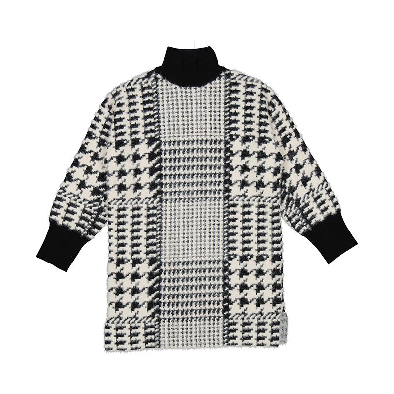 7987 Houndstooth Knit Dress