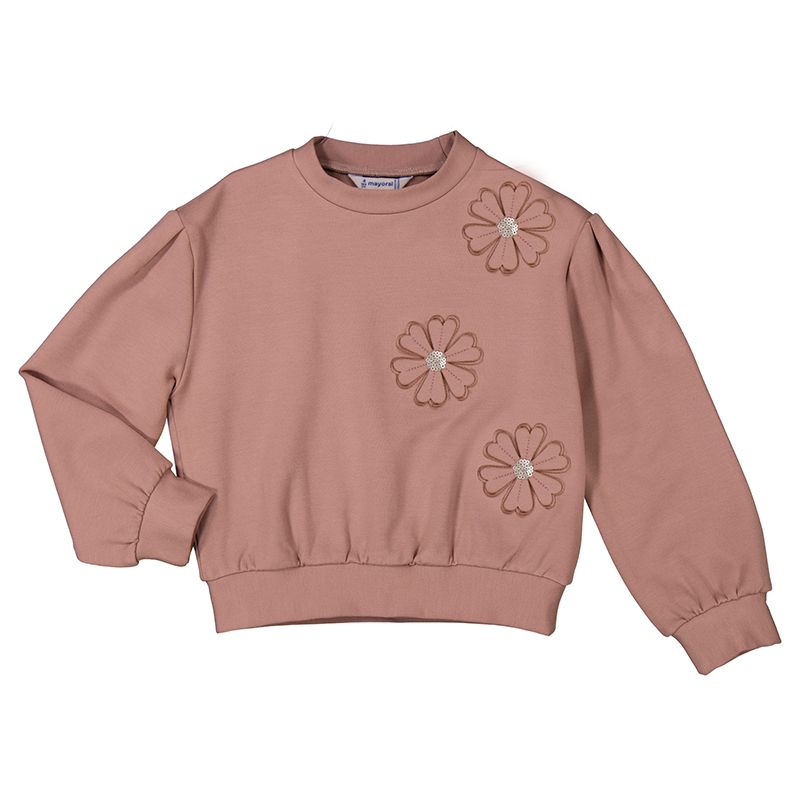 4478 Rose Pullover w/ Flower Applique