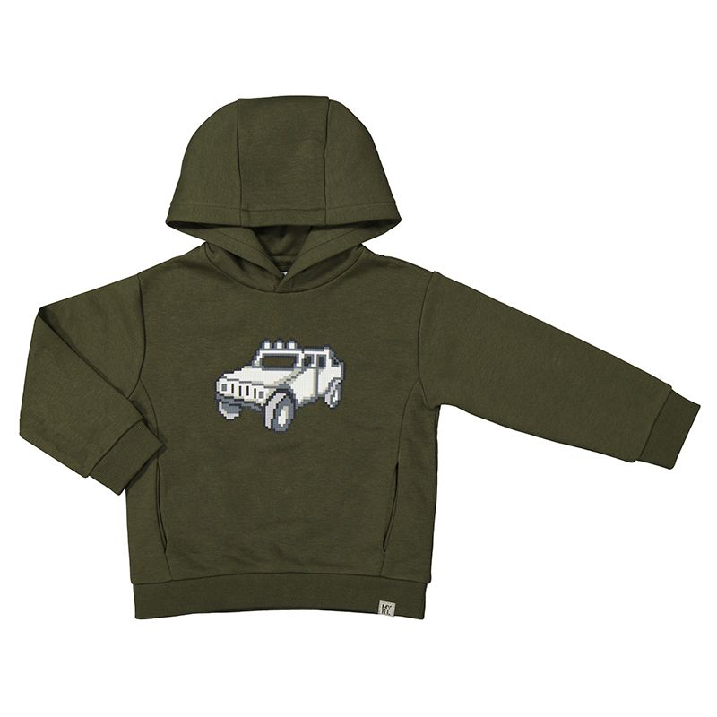 4451 Printed Pullover- Moss