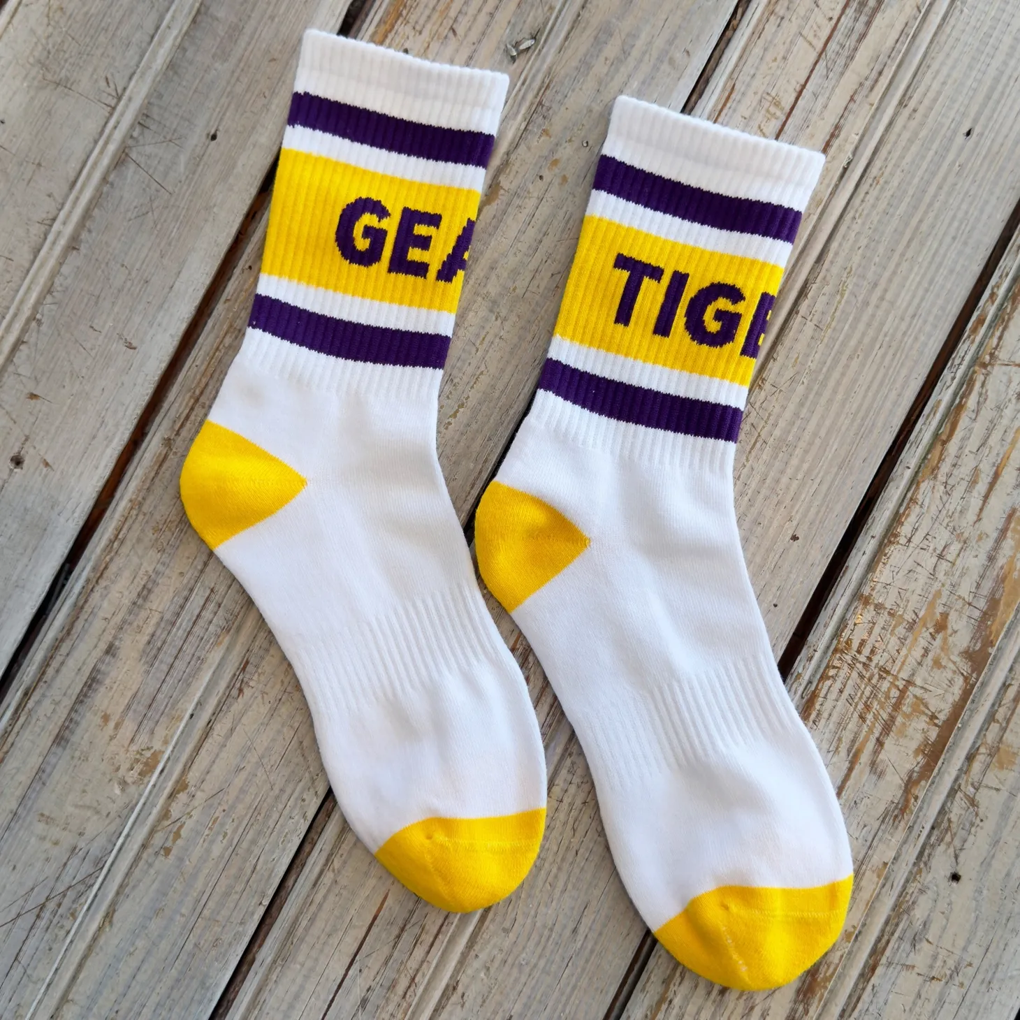 Tween Geaux Tigers Varsity Socks