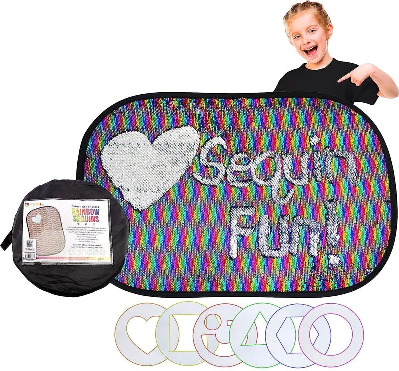 Giant Rainbow Reversible Sequins  w/Stencils
