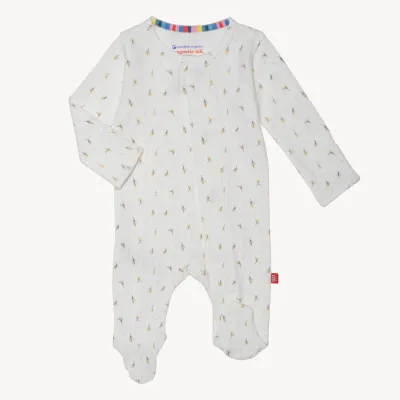 Floral Organic Cotton Magnetic Footie